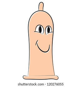 Cartoon condom. eps10