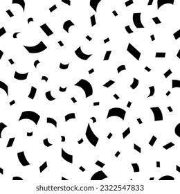 cartoon confetti on whiteVector confetti seamless pattern on white background Black and white pattern for birthday, party, celebration or for any other concept Black paper cuts, sprinkles or sweet sug