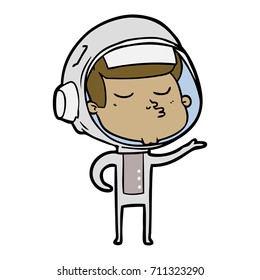 cartoon confident astronaut