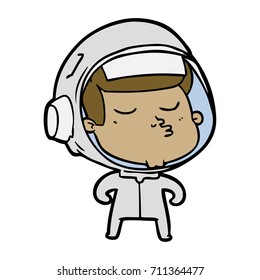 cartoon confident astronaut