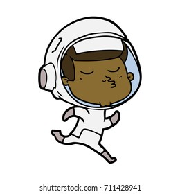 astronauta con confianza en la caricatura