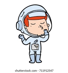 cartoon confident astronaut