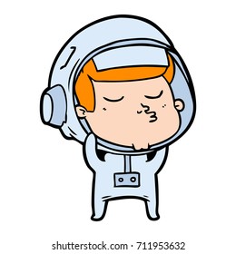 cartoon confident astronaut