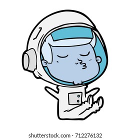 cartoon confident astronaut