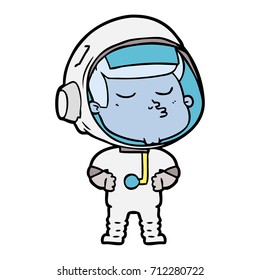 cartoon confident astronaut