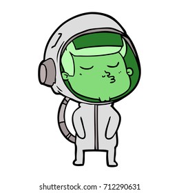 cartoon confident astronaut