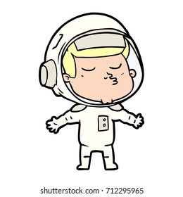 cartoon confident astronaut