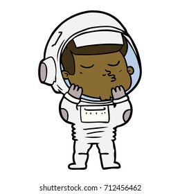 cartoon confident astronaut