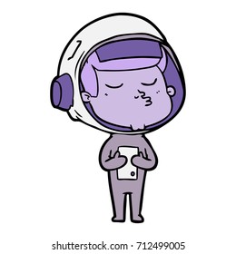 cartoon confident astronaut