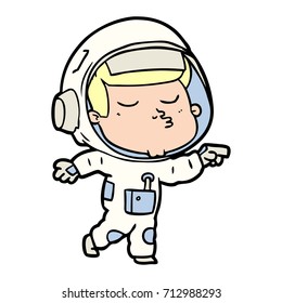 cartoon confident astronaut
