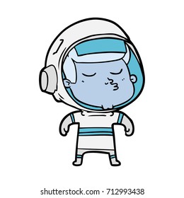 cartoon confident astronaut