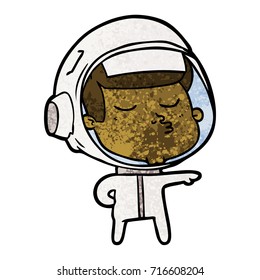 cartoon confident astronaut