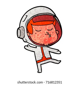 cartoon confident astronaut