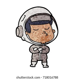 cartoon confident astronaut