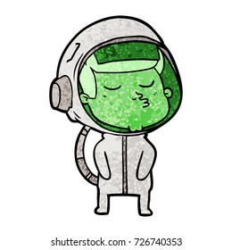 astronauta con confianza en la caricatura