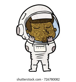 astronauta con confianza en la caricatura