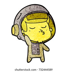 astronauta con confianza en la caricatura
