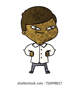 cartoon confident man