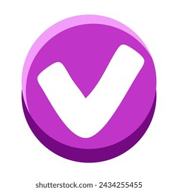 Cartoon confirm or yes Button isolated.