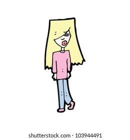 cartoon confused blond girl