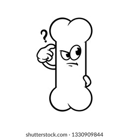Cartoon Confused Bone Character