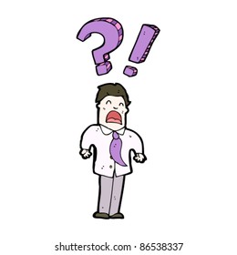 cartoon confused businessman