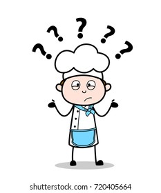 Cartoon Confused Chef Vector Expression