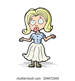 cartoon confused girl