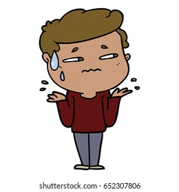 cartoon confused man