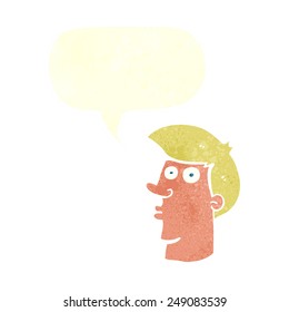 caricatura confunde al hombre con la burbuja del habla