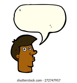 caricatura confunde al hombre con la burbuja del habla