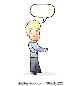 cartoon confused man with speech bubble