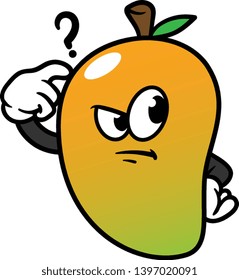 Cartoon Confused Mango Character Vector
