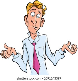 Cartoon confused office worker
