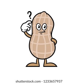 Cartoon Confused Peanut Character