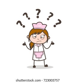 Cartoon Confused Waitress Face
