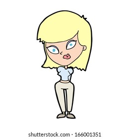 cartoon confused woman