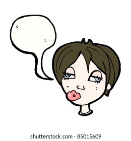 caricatura confunde la cara de la mujer