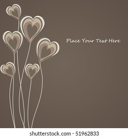 Cartoon congratulatory card with abstract heart.vector illustration