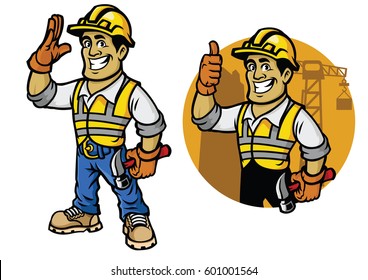 Cartoon of construction worker