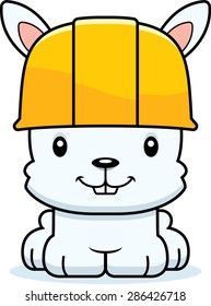 A cartoon construction worker bunny smiling.