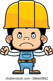 A cartoon construction worker chimpanzee looking angry.