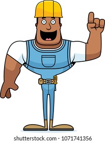 A cartoon construction worker with an idea.