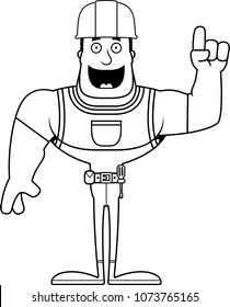 A cartoon construction worker with an idea.