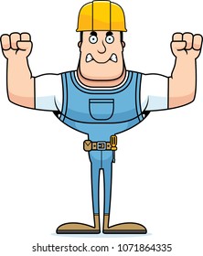 A cartoon construction worker looking angry.