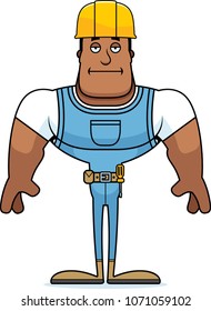 A cartoon construction worker looking bored.