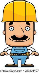A cartoon construction worker man smiling.