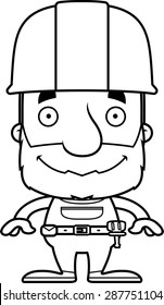 A cartoon construction worker man smiling.