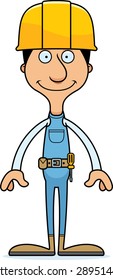 A cartoon construction worker man smiling.