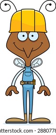 A cartoon construction worker mosquito smiling.